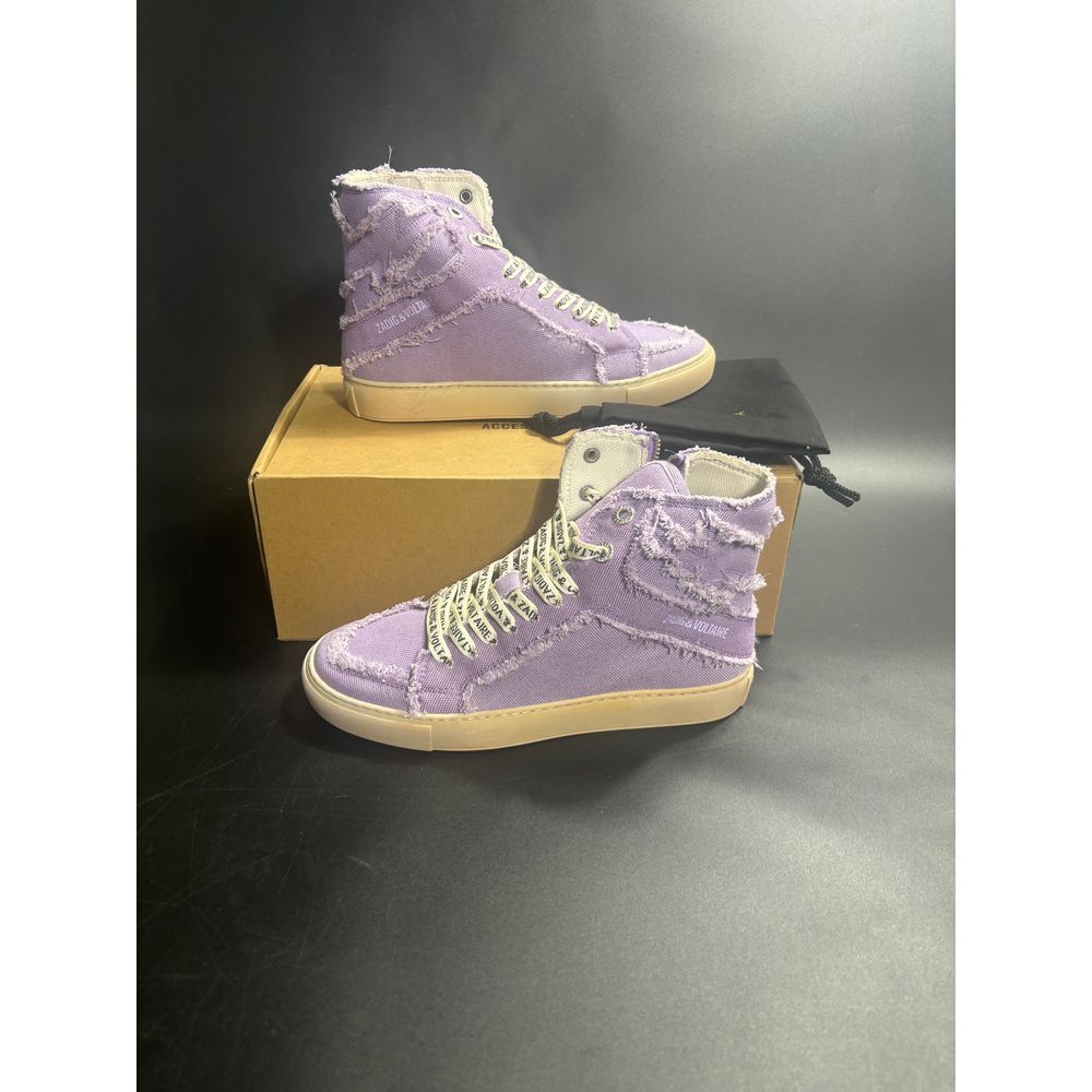 Zadig & Voltaire NIB High Flash Canvas‎ Sneakers Boomerang FR39/US8 398